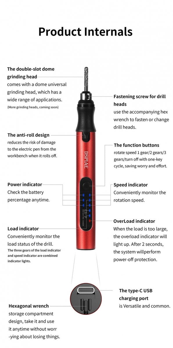 DSPIAE ES-P Portable Electric Sharpening Pen / Elektryczny zestaw do grawerowania – immagine 2