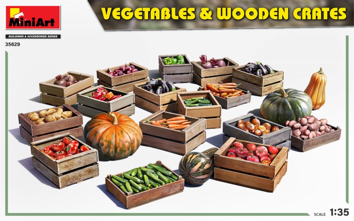 MiniArt 35629 VEGETABLES &amp;amp; WOODEN CRATES 1/35 – zdjęcie 2