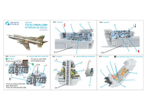 Quinta Studio QD72224 Su-17M4/Su-22M4 3D-Printed &amp;amp; colored Interior on decal paper (Modelsvit) 1/72 – image 2