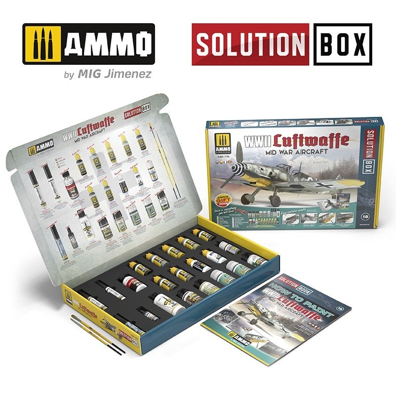 AMMO of Mig Jimenez 7726 SOLUTION BOX – WWII Luftwaffe Mid War Aircraft – zdjęcie 3