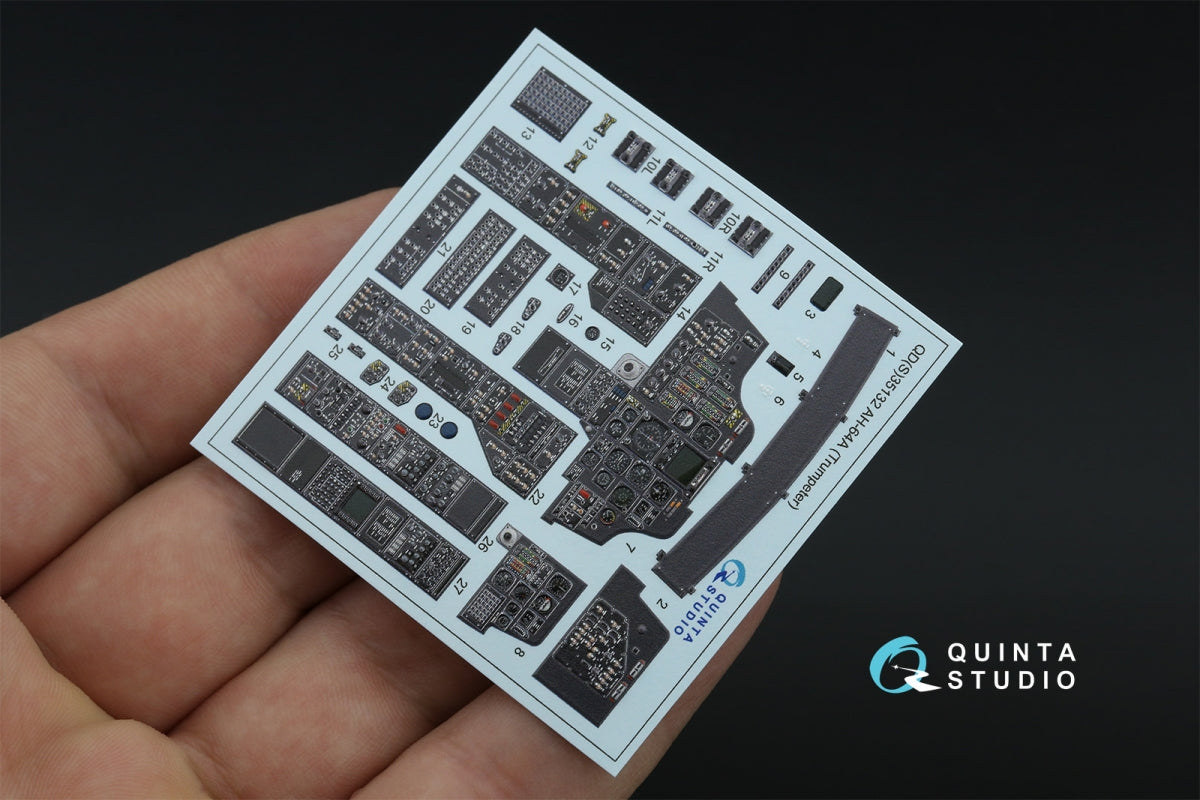 Quinta Studio QDS-35132 AH-64A 3D-Printed colored Interior on decal paper (Trumpeter) (Small version) 1/35 – image 6