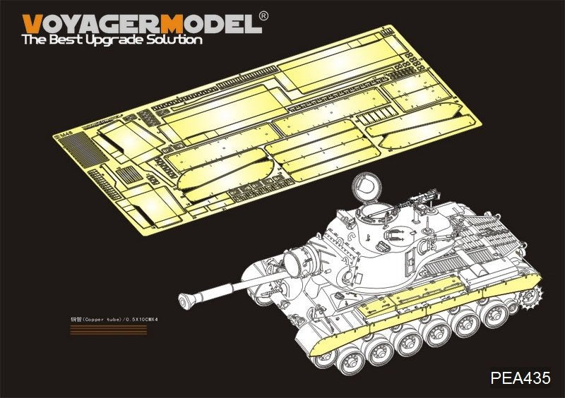 Jupes latérales et coffres de rangement pour char M46 Patton de l&amp;#39;armée américaine (Voyager Model PEA435, Seconde Guerre mondiale) (pour TAKOM 2117) à l&amp;#39;échelle 1/35