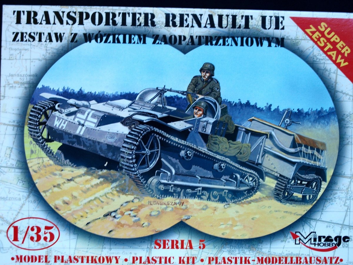 Mirage Hobby 355014 RENAULT UE Transporter set with supply cart 1/35