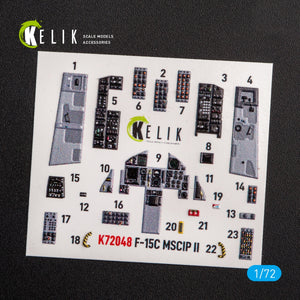 KELIK K72048 F-15C MSIP II EAGLE INTERIOR 3D DECALS FOR GWH 1/72 – image 3