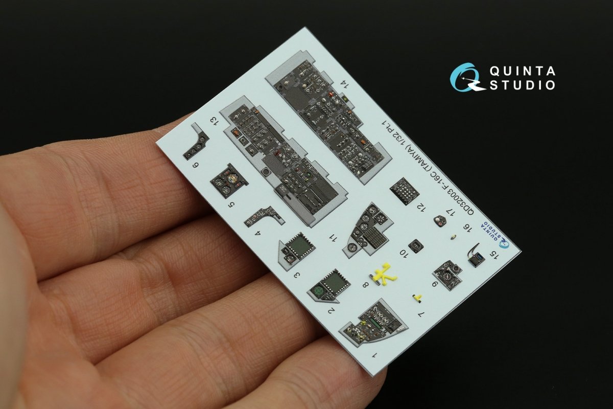 Quinta Studio QDS-32003 F-16C 3D-Printed &amp;amp; coloured Interior on decal paper ( Tamiya ) (small version) 1/32 – zdjęcie 12