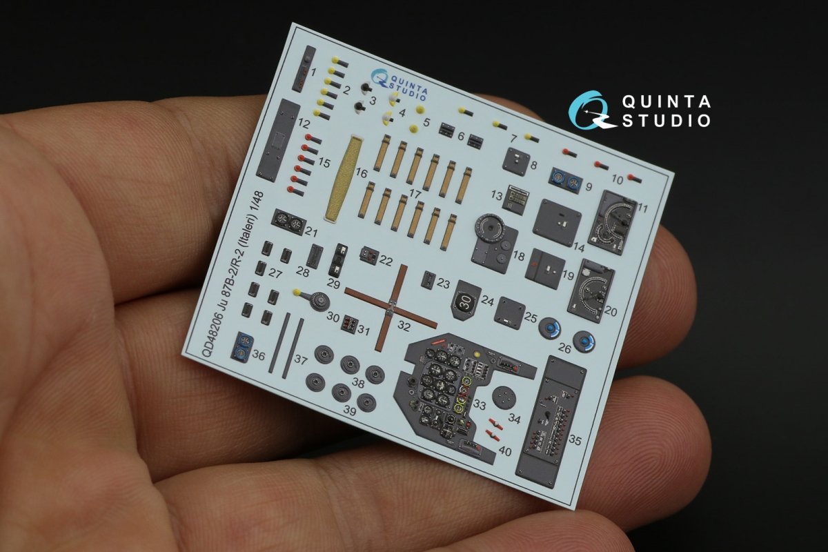 Quinta Studio QD48206 Ju 87B-2/R-2 3D-Printed &amp;amp; colored Interior on decal paper (Italeri) 1/48 – image 9