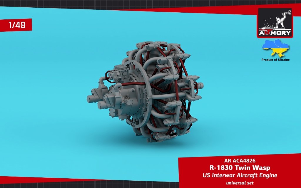 Armory Models ACA4826 R-1830 Twin Wasp US Inter-War &amp;amp; WWII aircraft engine 1/48 – zdjęcie 3