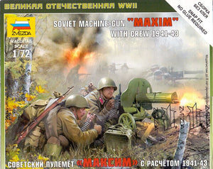 Zvezda 6104 SOVIET MACHINEGUN MAXIM WITH CREW 1941-43 1/72