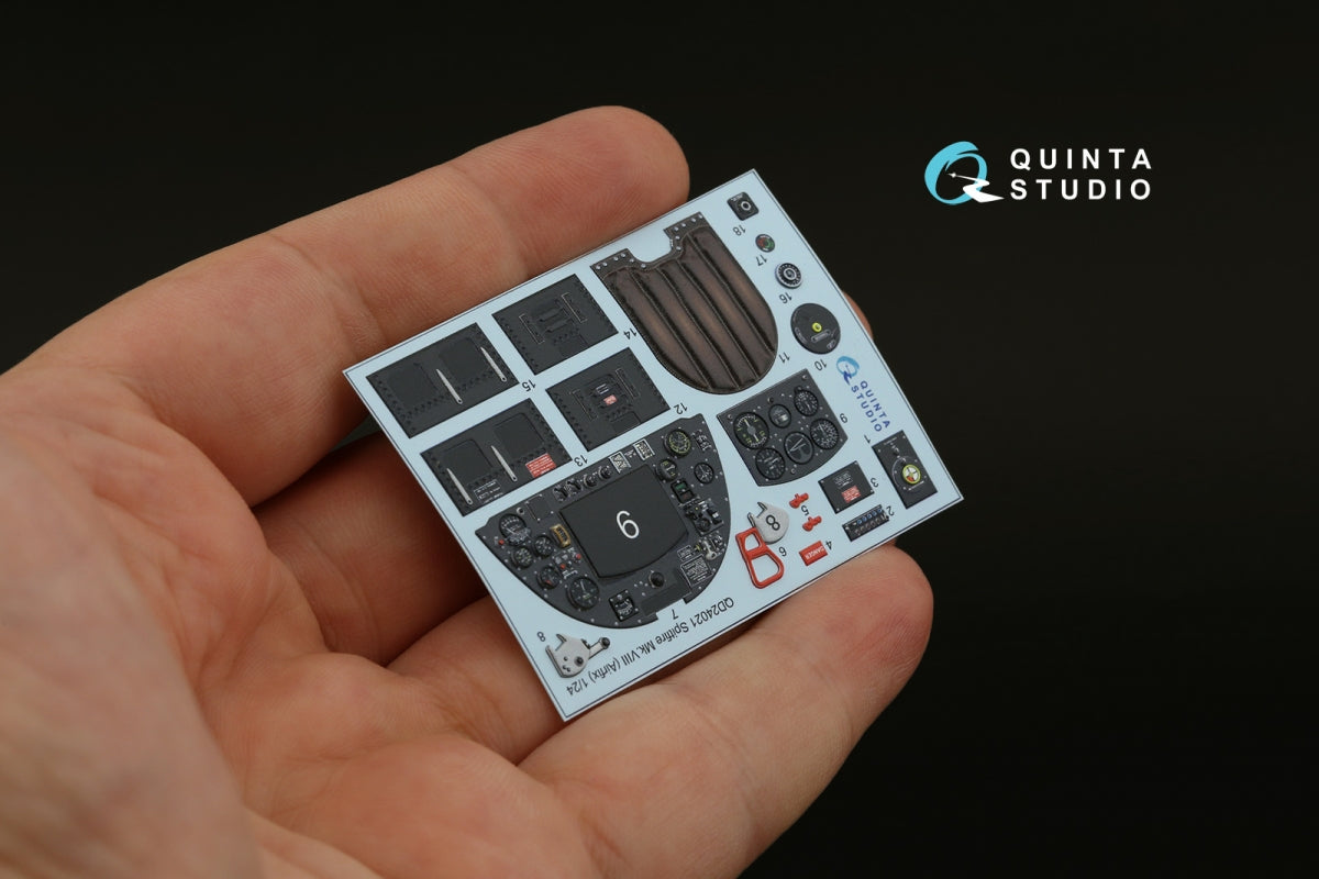 Quinta Studio QD24021 Spitfire Mk.VIII 3D-Printed &amp;amp; coloured Interior on decal paper (Airfix) 1/24 – zdjęcie 7