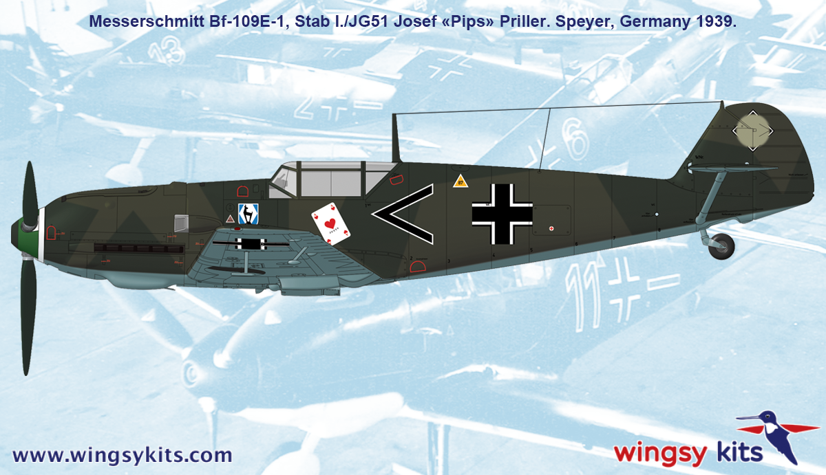 Wingsy Kits D5-07 German WWII Fighter MESSERSCHMITT Bf 109 E-1 1/48 – zdjęcie 13