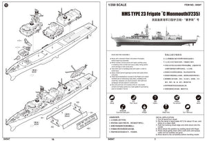 Trumpeter 04547 HMS TYPE 23 Frigate Monmouth (F235) 1/350 – image 4