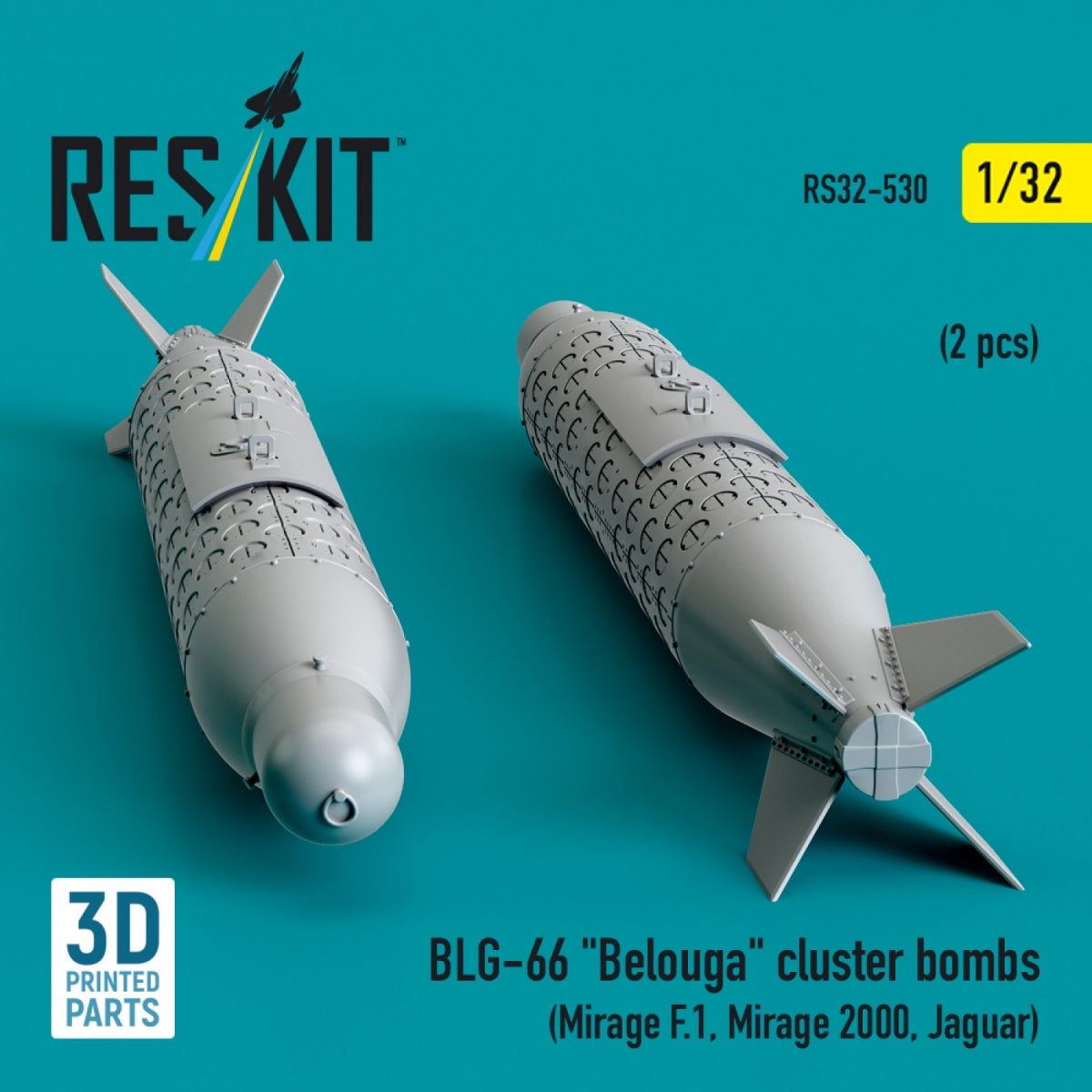 RESKIT RS32-0530 BLG-66 &amp;quot;Belouga&amp;quot; cluster bombs (2 pcs) (3D Printed) 1/32 – zdjęcie 2