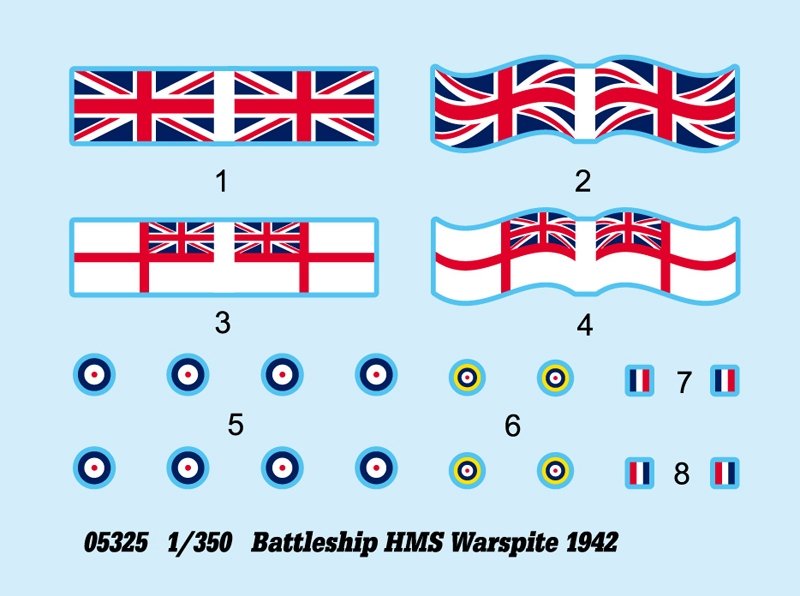 Trumpeter 05325 Battleship HMS Warspite 1942 1/350 – image 4