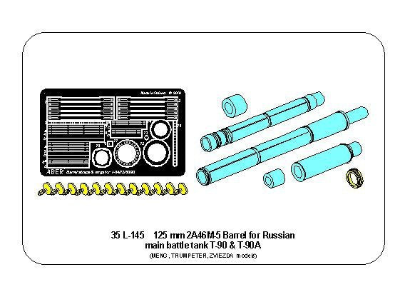 Aber 35L-145 125mm 2A46M-5 Barrel for Russian Tank T-90 T-90A 1/35 – zdjęcie 19