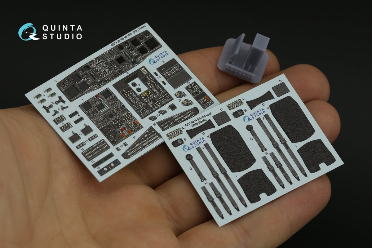 Quinta Studio QD+35108 MH-60L 3D-Printed &amp;amp; coloured Interior on decal paper (Kitty Hawk) (with 3D-printed resin parts) 1/35 – zdjęcie 4