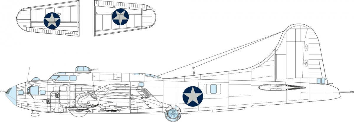 Eduard EX1053 B-17F US national insignia rounded EDUARD 1/48
