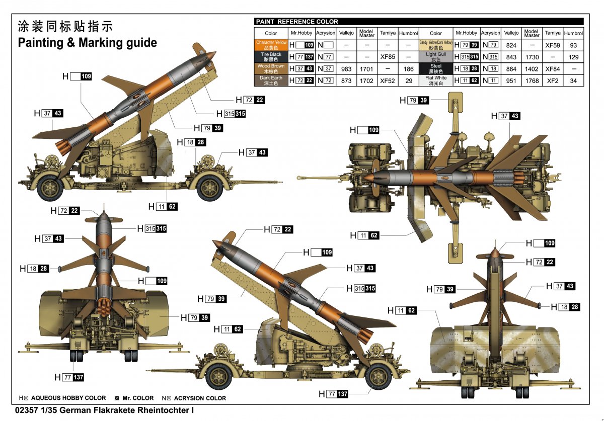 Trumpeter 02357 German Flakrakete Rheintochter I 1/35 – zdjęcie 3