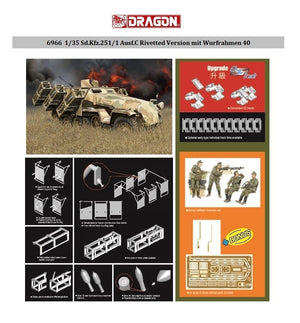 Dragon 6966 Sd.Kfz.251/1 Ausf.C Rivetted Version mit Wurfrahmen 40 1/35 – immagine 2
