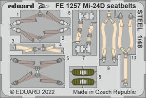 Eduard FE1257 Mi-24D seatbelts STEEL TRUMPETER 1/48