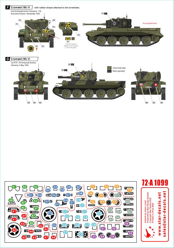 Star Decals 72-A1099 British Cromwell Mk IV / VI From Normandy to Germany. 1/72 – zdjęcie 3