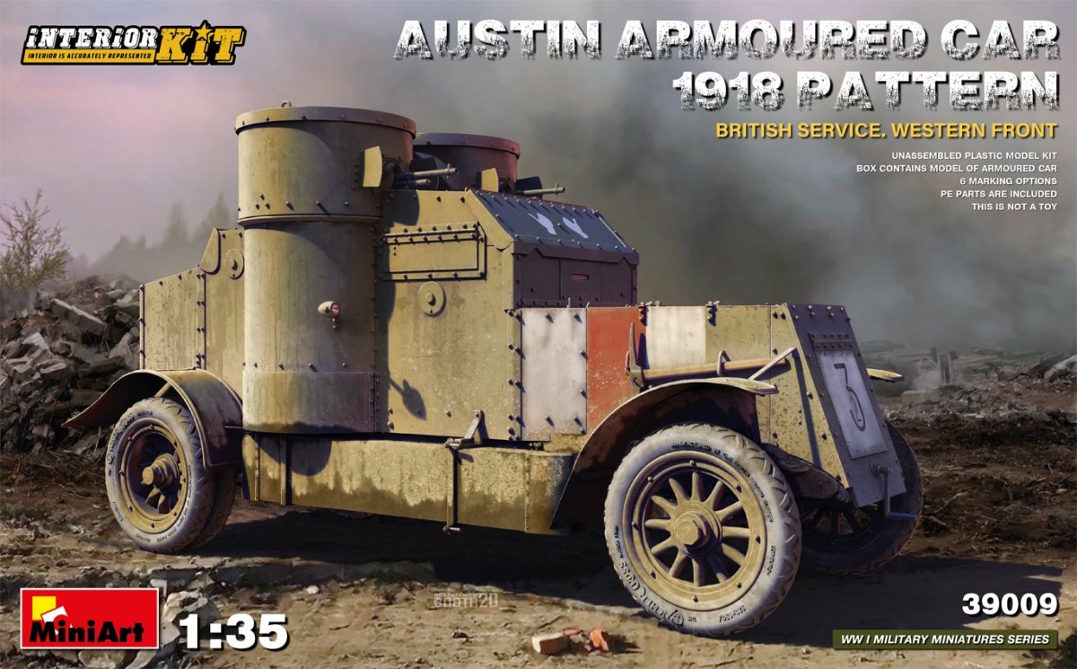 Miniart 39009 AUSTIN ARMOURED CAR 1918 PATTERN. BRITISH SERVICE. WESTERN FRONT. INTERIOR KIT 1/35