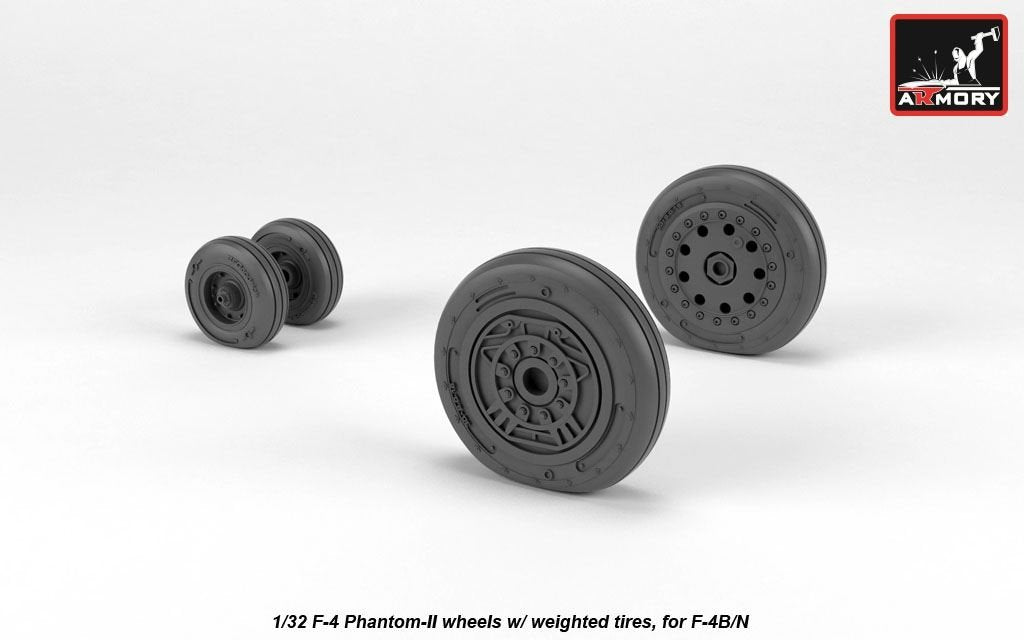 Armory Models AW32306 F-4 Phantom-II wheels w/ weighted tires, early 1/32 – zdjęcie 4