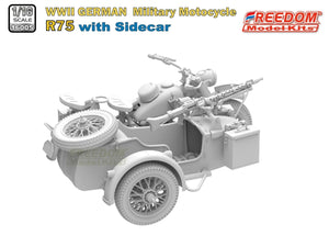 Freedom 16005 R75 with Sidecar WWII German Motorcycle 1/16 – zdjęcie 3
