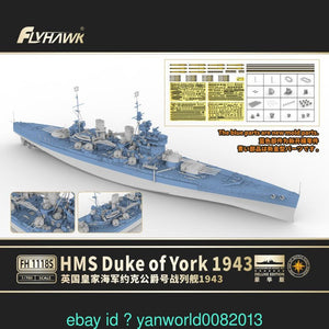 FlyHawk Model FH1118S HMS Duke of York 1943 - Deluxe Edition 1/700 – zdjęcie 2