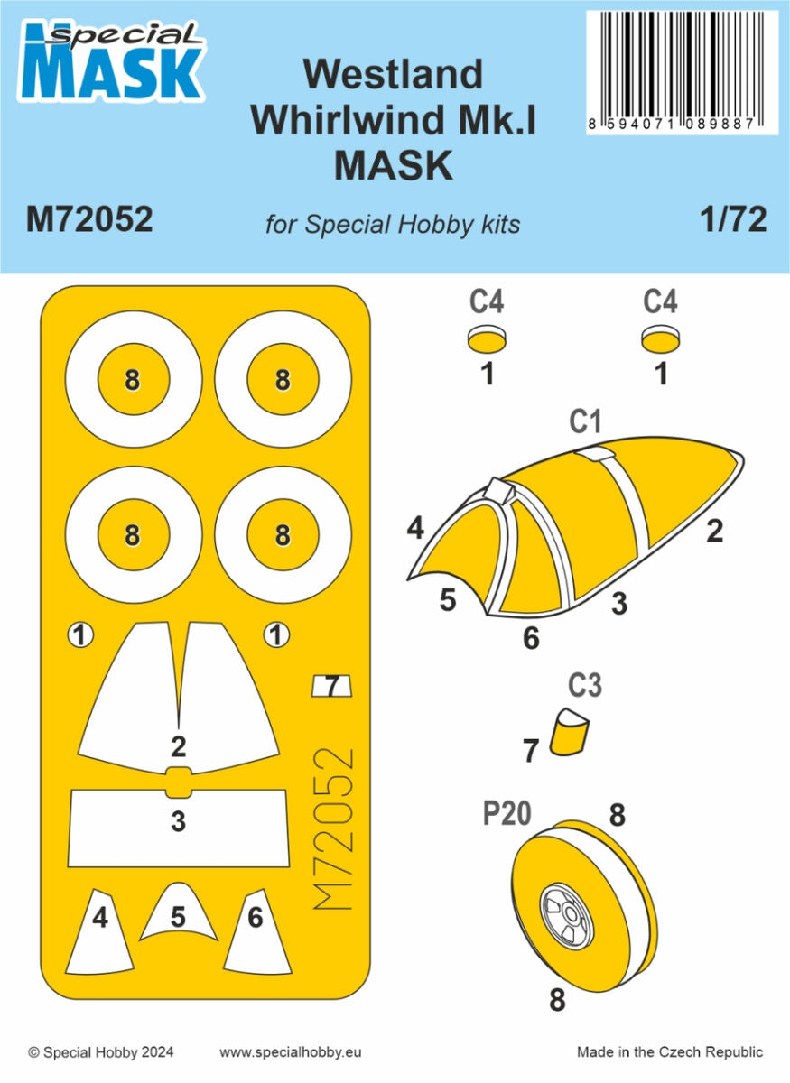 Masque Westland Whirlwind Mk.I Special Hobby M72052 (pour maquettes Special Hobby) 1/72