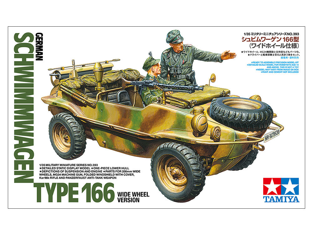 Tamiya 35393 German Schwimmwagen Type 166 Wide Wheel Version 1/35 – zdjęcie 2