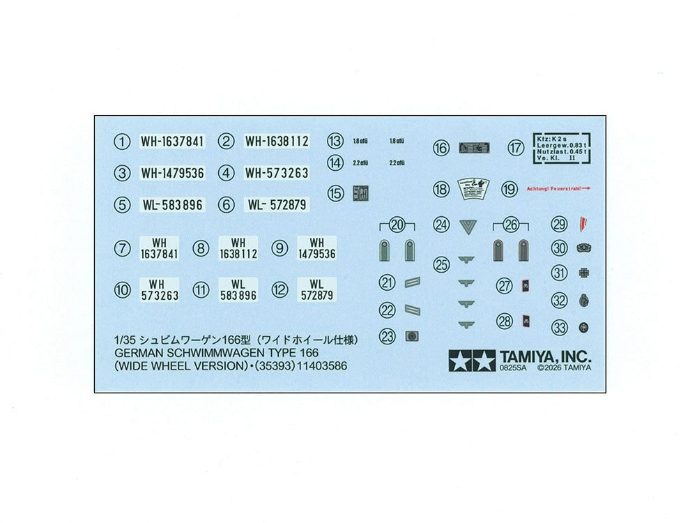 Tamiya 35393 German Schwimmwagen Type 166 Wide Wheel Version 1/35 – zdjęcie 3