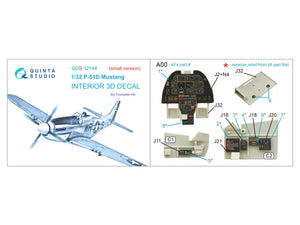 Quinta Studio QDS-32144 P-51D Mustang 3D-Printed &amp;amp; coloured Interior on decal paper (Trumpeter) (Small version) 1/32 – zdjęcie 8