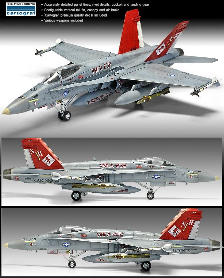 Academy 12520 USMC F/A-18 VMFA-232 RED DEVILS 1/72 – immagine 4