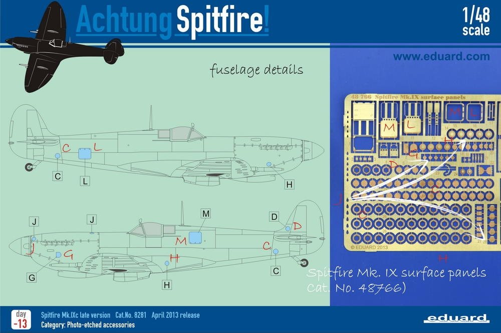 Eduard 48766 Spitfire Mk. IX surface panels 1/48 EDUARD – zdjęcie 4