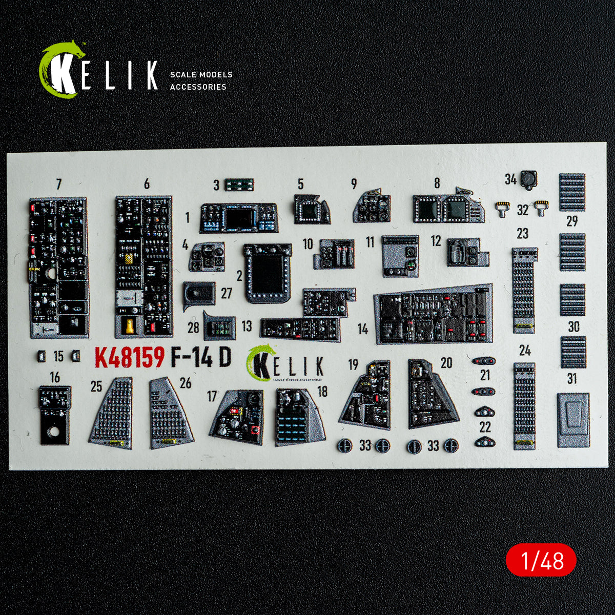KELIK K48159 F-140 - interior 3D decals for GWH kit 1/48 – Bild 2