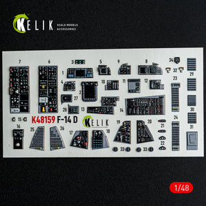 KELIK K48159 F-140 - interior 3D decals for GWH kit 1/48 – Bild 2