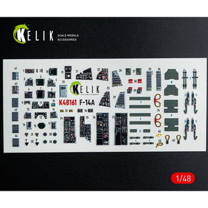 KELIK K48161 F-14A - interior 3D decals for GWH kit 1/48 – imagen 2