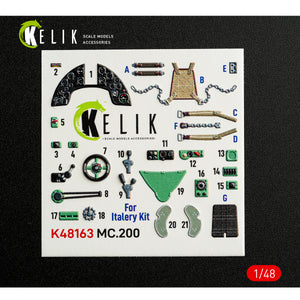 KELIK K48163 MC.200 - interior 3D decals for Italeri kit 1/48 – obrázek 2