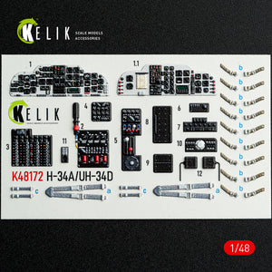 KELIK K48172 H-34A/UH-34D - interior 3D decals for Italeri kit 1/48 – Bild 2