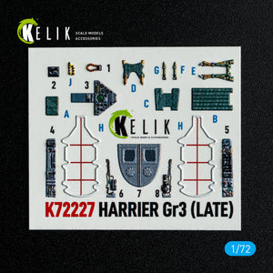 KELIK K72227 Harrier Gr3 (Late) - interior 3D decals for Italeri kit 1/72 – obrázek 8