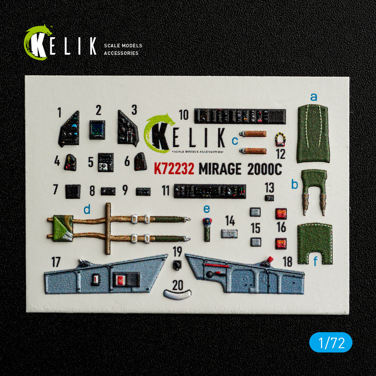 KELIK K72232 Mirage-2000C - interior 3D decals for DreamModel kit 1/72 – imagen 7