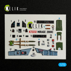 KELIK K72232 Mirage-2000C - interior 3D decals for DreamModel kit 1/72 – imagen 7
