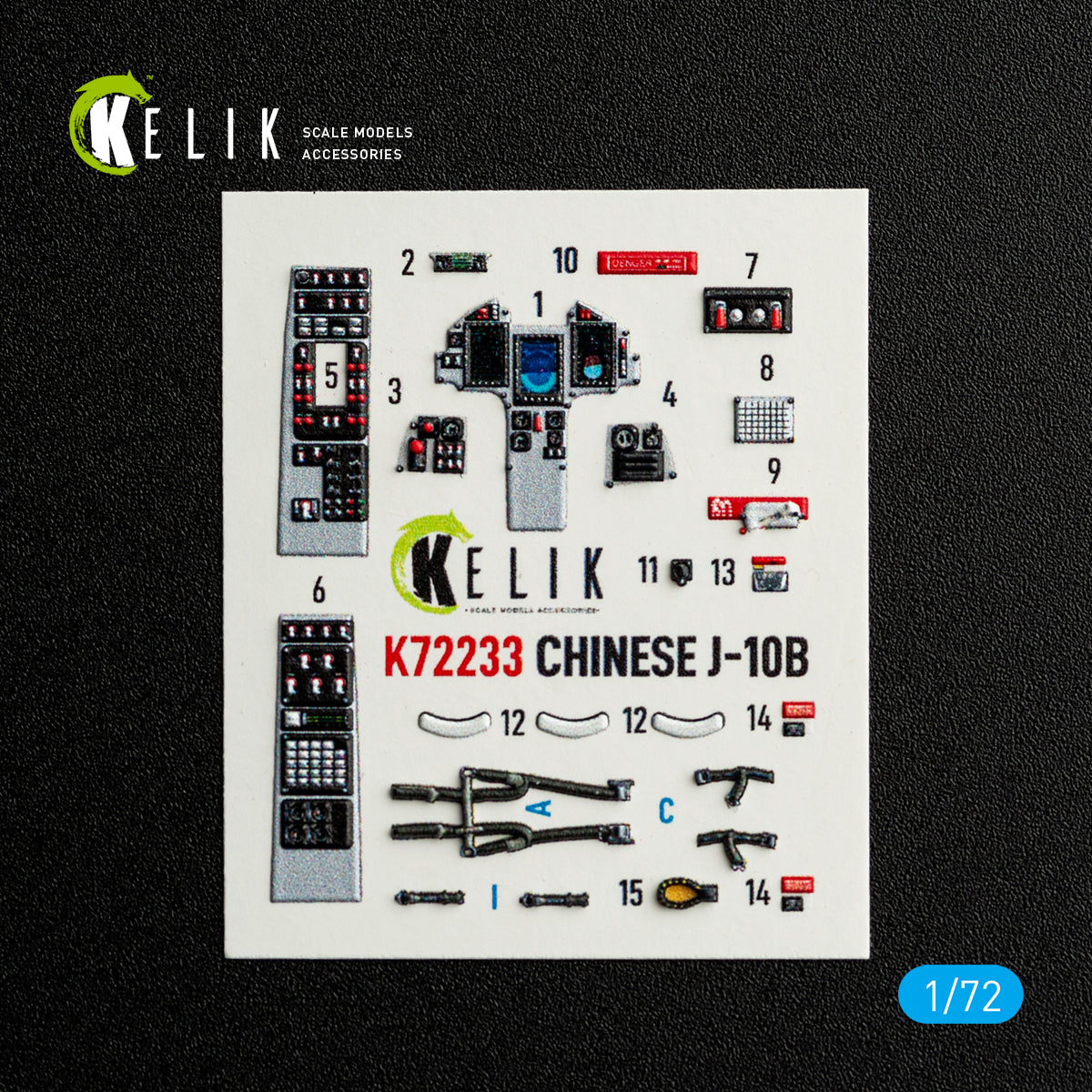 KELIK K72233 Chinese1-10B - interior 3D decals for Trumpeter kit 1/72 – immagine 2