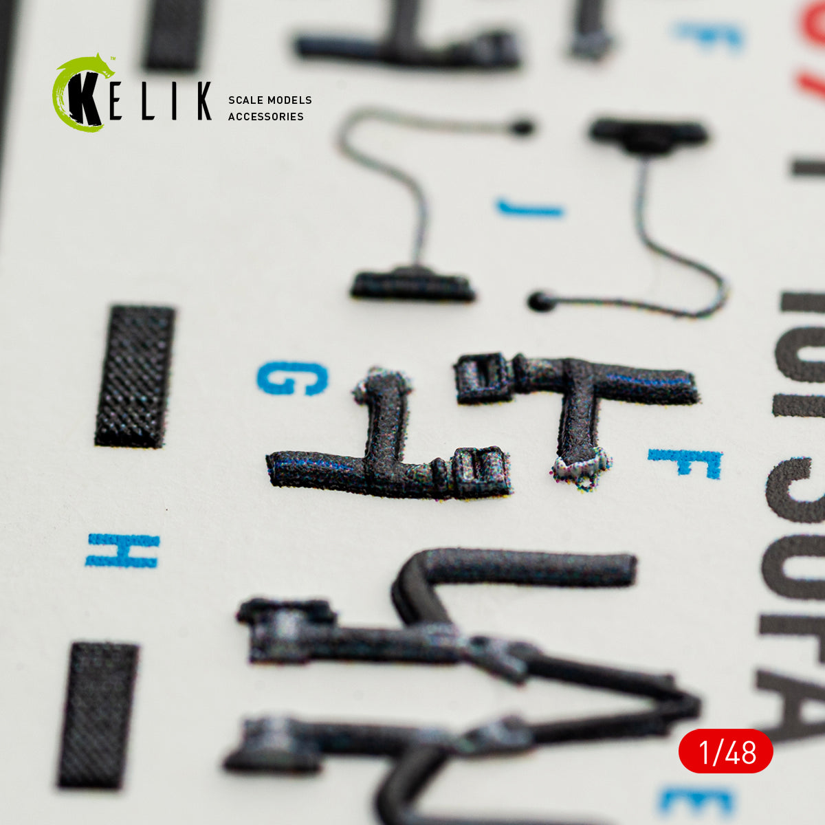 KELIK K48169 F-16I SUFA - interior 30 decals for GWH kit 1/48 – obrázek 4