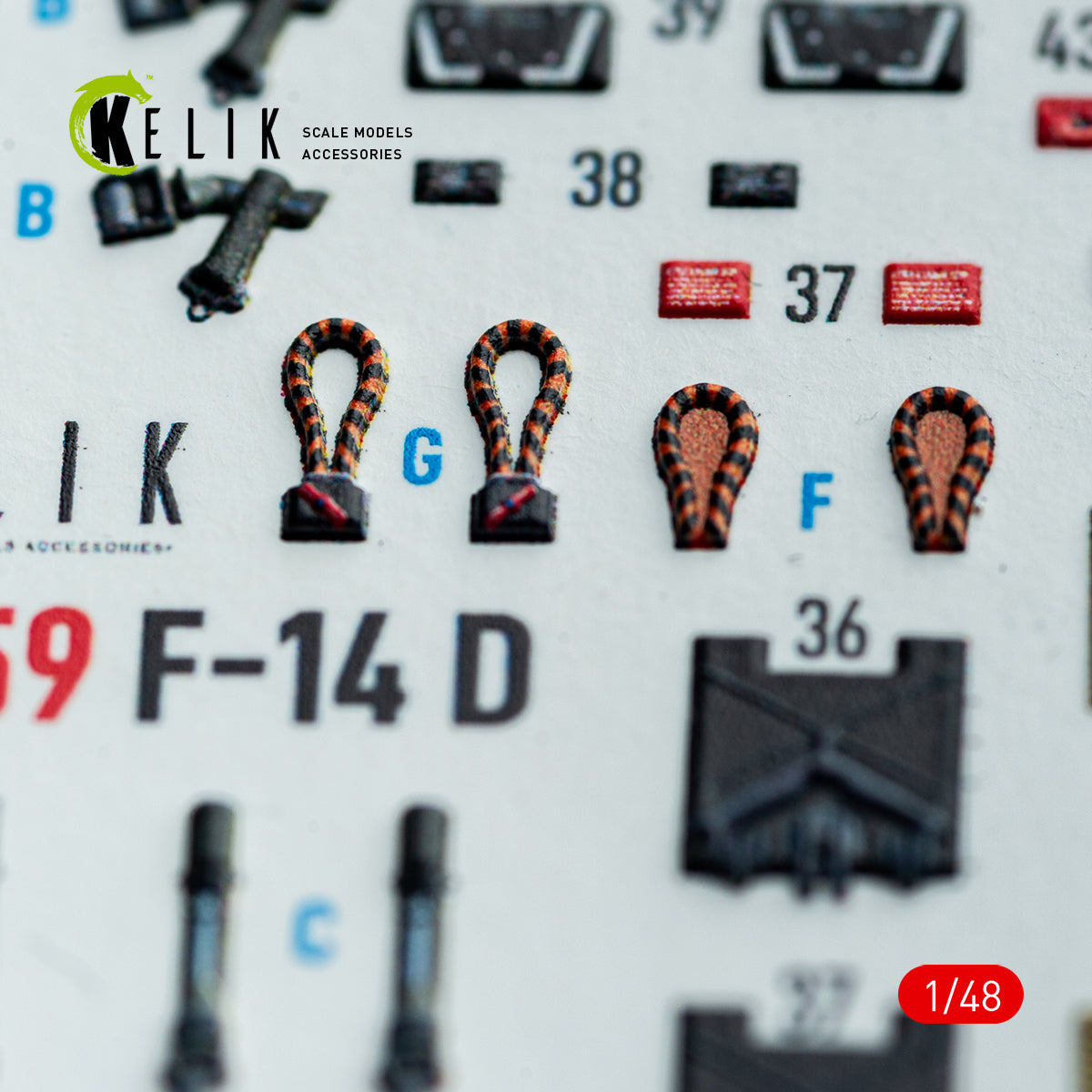 KELIK K48159 F-140 - interior 3D decals for GWH kit 1/48 – Bild 6