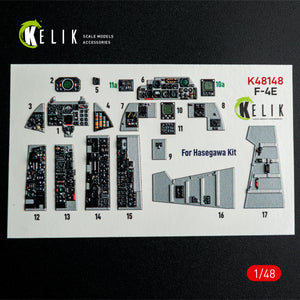 KELIK K48148 F-4E - interior 3D decals for Hasegawa kit 1/48 – image 5