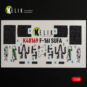KELIK K48169 F-16I SUFA - interior 30 decals for GWH kit 1/48 – obrázek 8