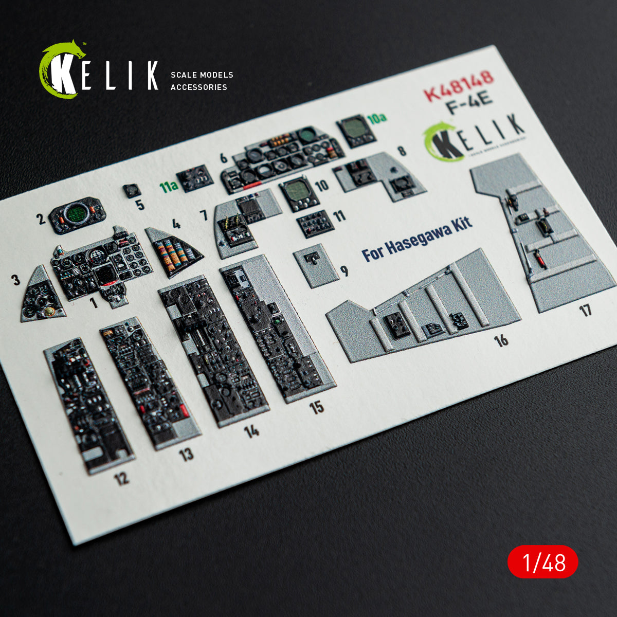 KELIK K48148 F-4E - interior 3D decals for Hasegawa kit 1/48 – image 6