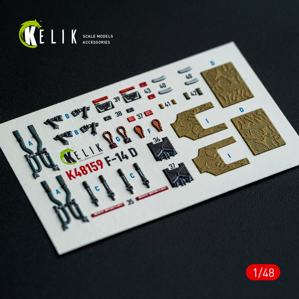KELIK K48159 F-140 - interior 3D decals for GWH kit 1/48 – Bild 9