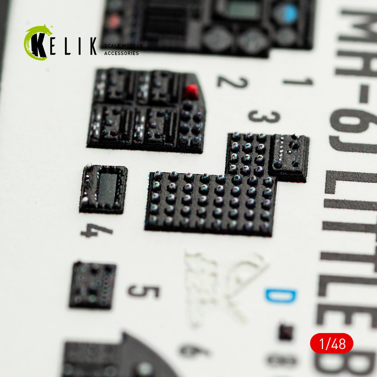 KELIK K48168 MH-61 Little Bird - interior 3D decals for ICM kit 1/48 – zdjęcie 4